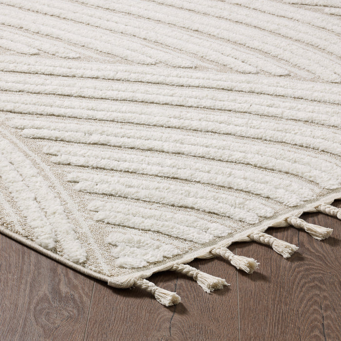 Carpette à poil long brossé Quinto à motif de vagues - 7 pi 7 po x 10 pi 