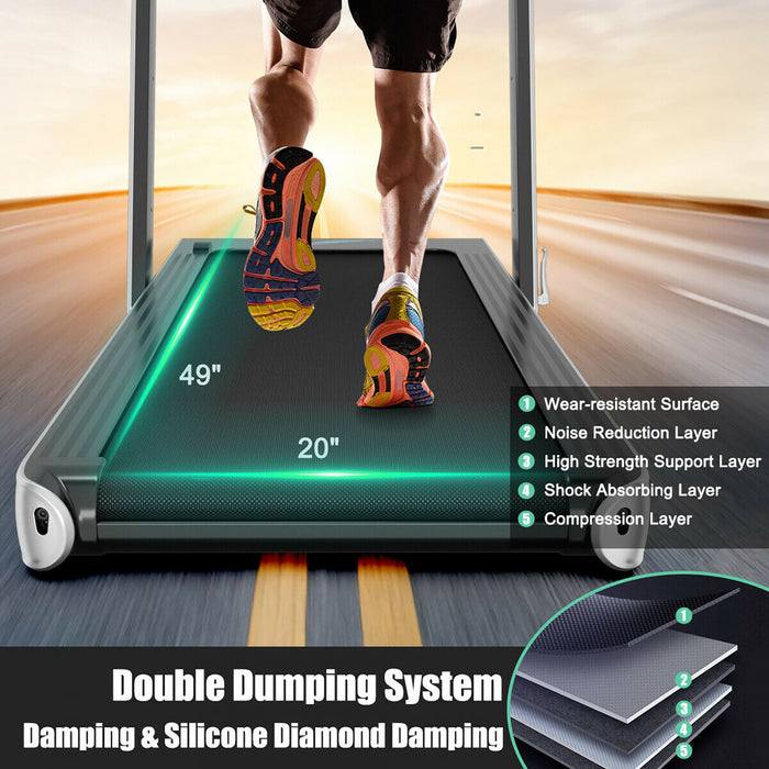 Tapis De Course Pliant 2 En 1 16km/h Superfit – Avec Bluetooth Et Controle Via App