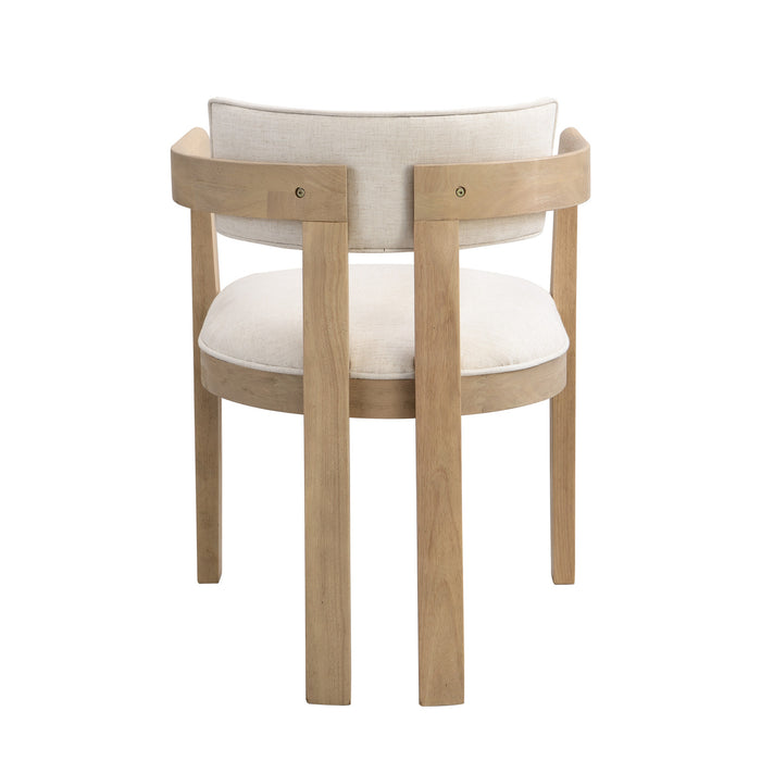 Chaise De Salle À Manger James Avec Accoudoirs, Ensemble De 2, Cadre En Bois D’hévéa - Beige