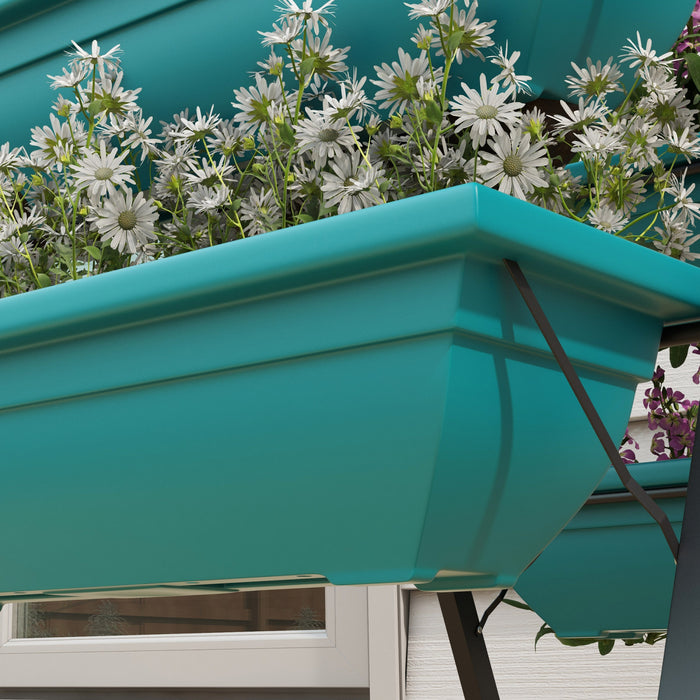 Outsunny Lit De Jardin Sureleve Vertical De 3 Niveaux Avec 5 Boites De Jardiniere, Support De Plante Exterieur Cultivent Le Conteneur Avec Des Trous Qui Fuient Pour Patio De Balcon Exterieur, Vert