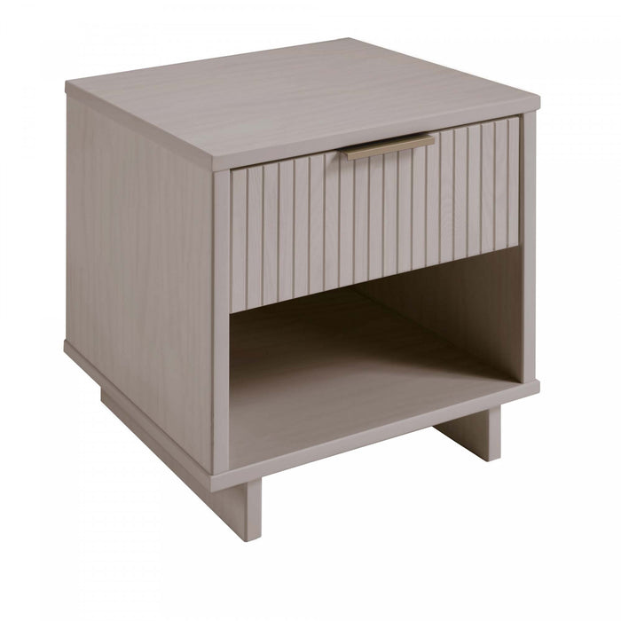 Table de nuit Granville Moderne 18\" en gris clair (1 tiroir) - Lot de 2