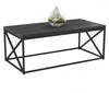 Table à café de 44 po en bois gris foncé avec métal noir