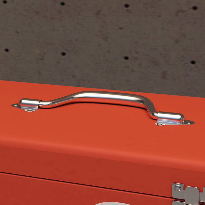 Durhand Boite A Outils A 3 Tiroirs Avec Loquet Coffre A Outils Rouge