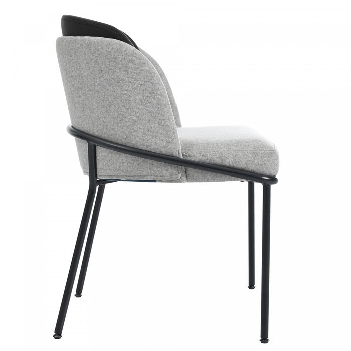 Olivia Ensemble de 6 chaises de salle a manger modernes avec pieds inclines et pieds reglables, noir et gris
