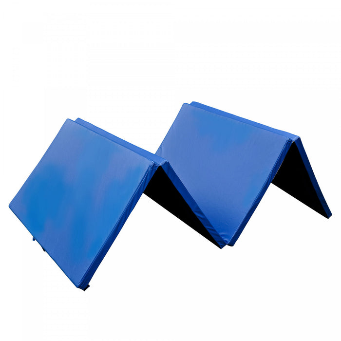Soozier 4ft X 8ft X 2inch Tri-fold Gymnastics Tumbling Mat Exercise Mat With Carrying Handles, Dark Blue (tapis De Gymnastique Tri-plies Avec Poignees De Transport)