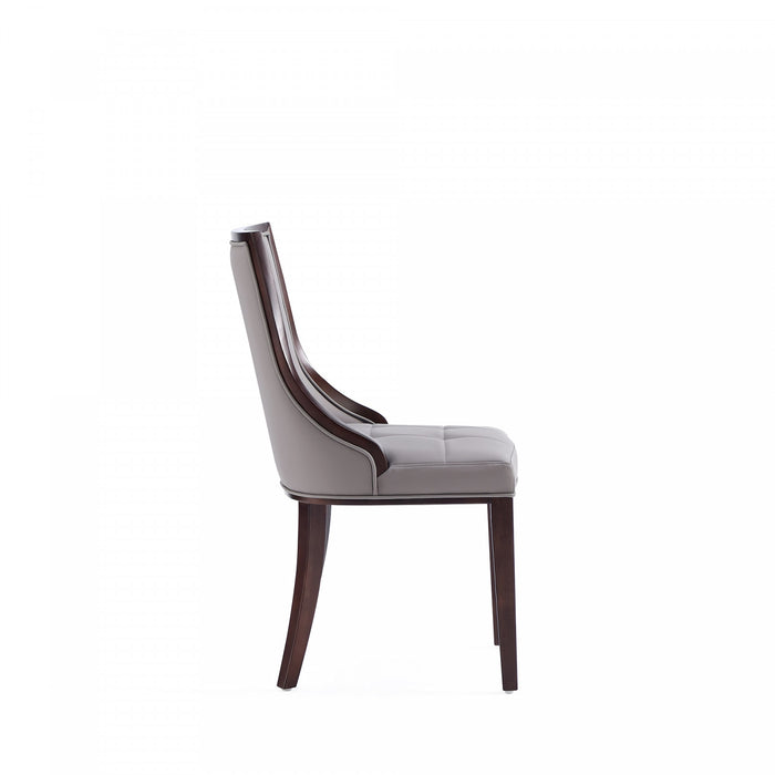 Chaise de salle a manger traditionnelle en bois avec assise rembourree gris Fifth Avenue - Lot de 4