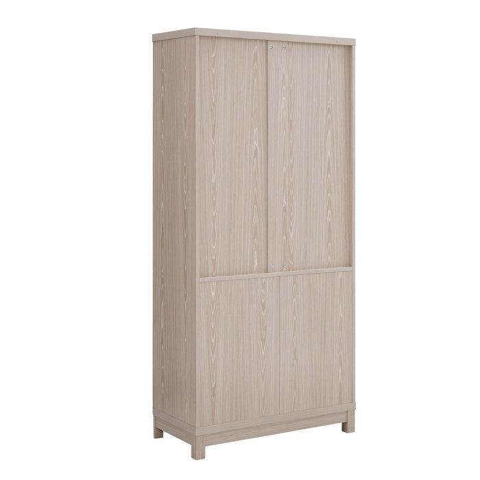 Ensemble de 3 bibliotheques-armoires Jodie style mi-siecle moderne 79 cm en chene blanchi (6 etageres)
