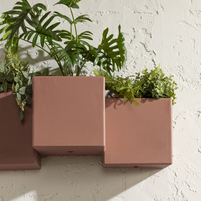 Ensemble 2 jardinières murales Dalya pour l'extérieur - Terra Cotta