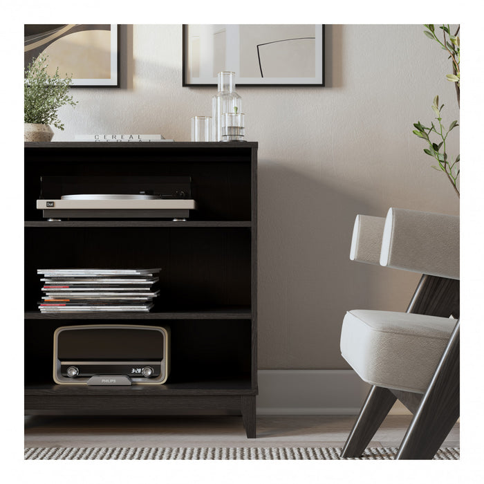 Modulr Bibliotheque A 2 Tablettes Reglables – Chene Noir