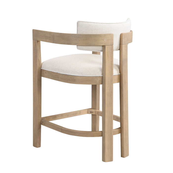 Ensemble De 2 Tabourets Tiffany De 26 Po (Hauteur De Comptoir) Avec Structure En Bois Massif, Tissu aspect lin -  Fini Naturel