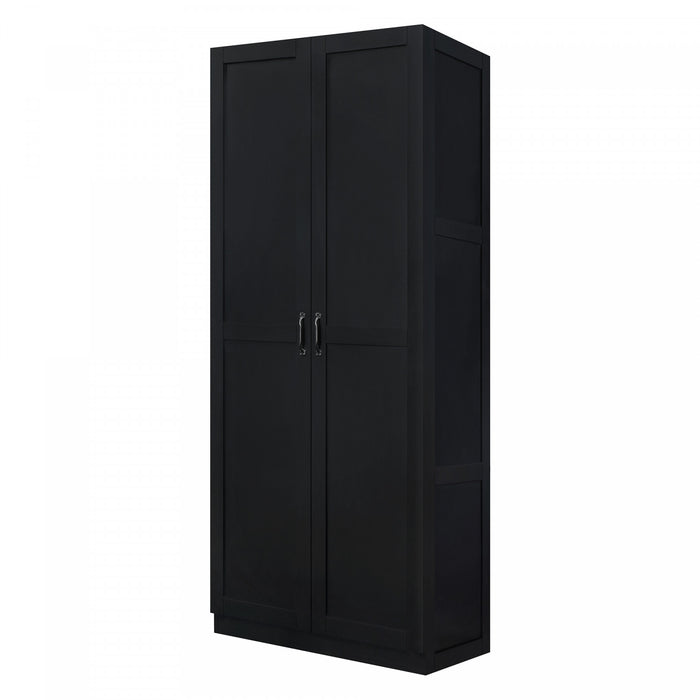 Armoire de rangement Cornelia Modern 30\" en noir (4 etageres)