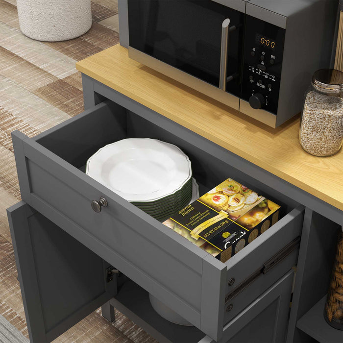 HOMCOM Armoire de garde-manger de cuisine de 71 po avec etageres reglables