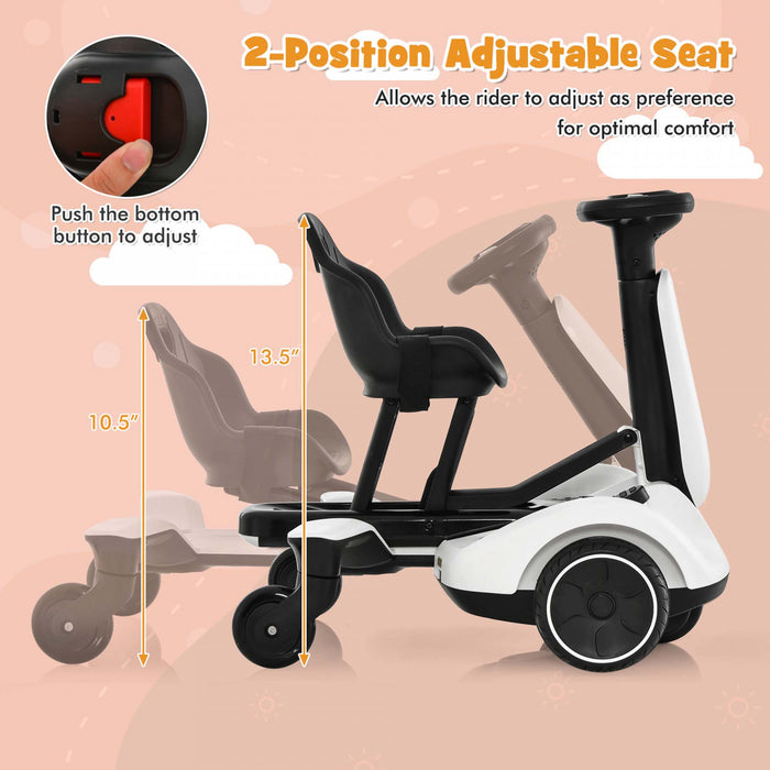 Costway 6v Kids Ride On Drift Car Electric Drifting Go Kart Pour Enfants Avec 360° Spin White