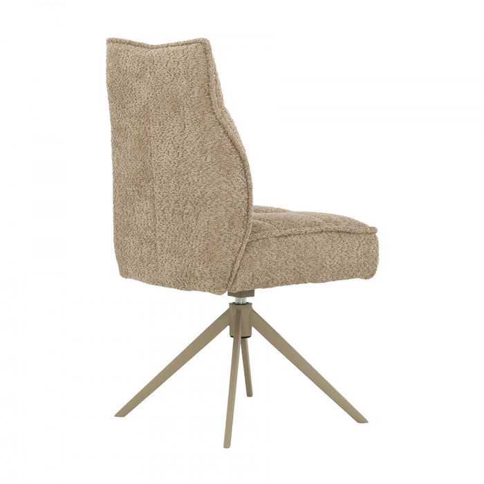 Chaise de salle a manger pivotante Elowen rembourree taupe (ens. de 2)