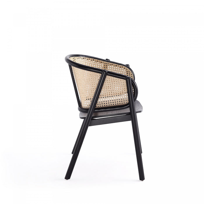 Fauteuil d’appoint en bois style industriel chic Versailles en noir et naturel - Lot de 2