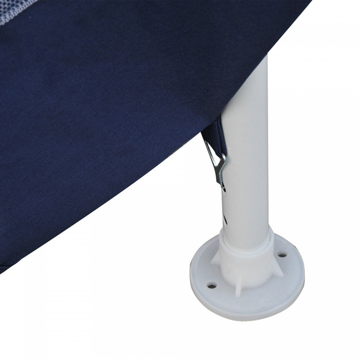 Tonnelle Barnum Tente De Reception Hexagonale 10 MĠ Style Cosy Metal Polyester Impermeabilise Bleu Blanc