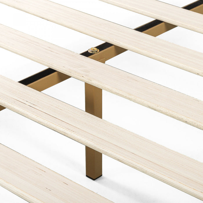 Julia lit plateforme en bois avec tête de lit - Grand