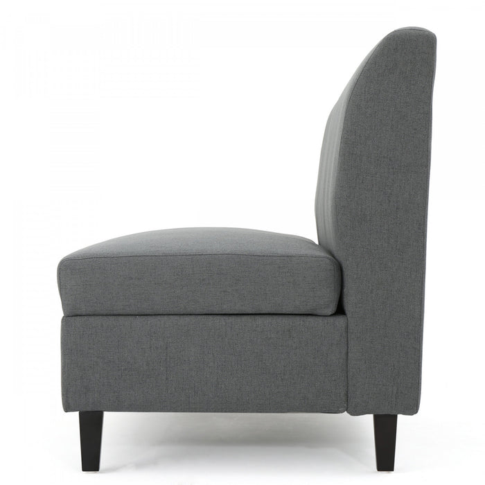 Causeuse Sans Accoudoirs Haley En Tissu Avec Rangement Dissimulé Et Pattes En Bois - Charbon