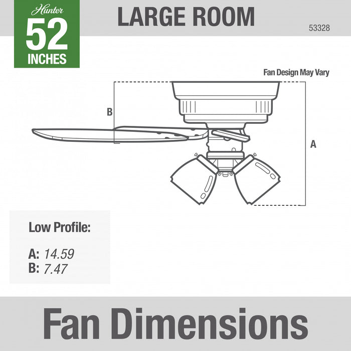 Ventilateur de plafond à profil bas du constructeur avec luminaire - Gris