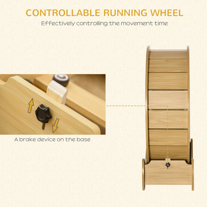 Pawhut Roue De Course Pour Chat, Tapis Roulant D'exercice Pour Chat Avec Frein, Tapis De Course En Moquette, Appareil De Perte De Poids Pour Animaux De Compagnie, Naturel