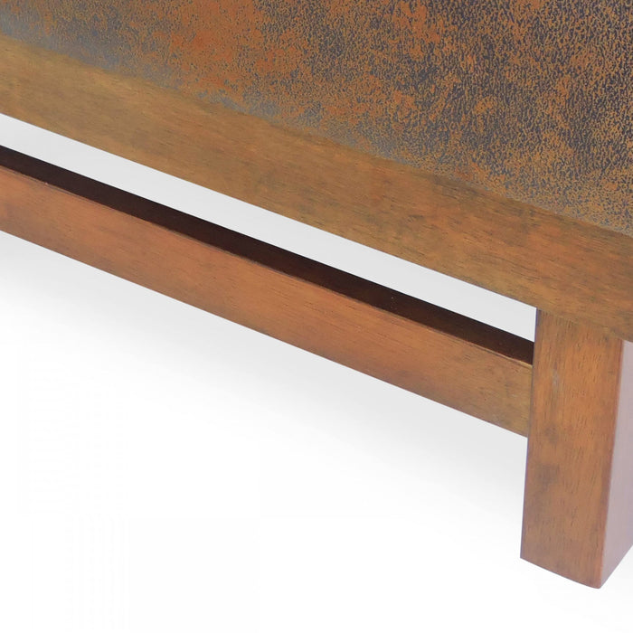 Grande Table Basse Ottoman Harrison en Similicuir avec Fonction de Rangement - Marron