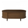 Grain 39.3 Inch Walnut Coffee Table with Roll-Up Door and Acrylic Drawer, Walnut | Grain Table Basse Noyer 39.3 po avec Porte Enroulable et Tiroir Acrylique, Noyer