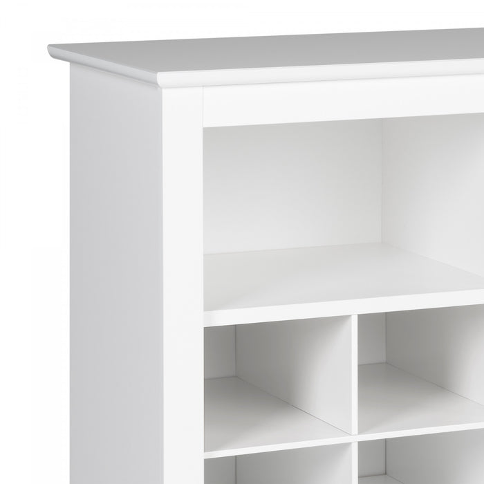 Console à compartiments pour chaussures - blanche