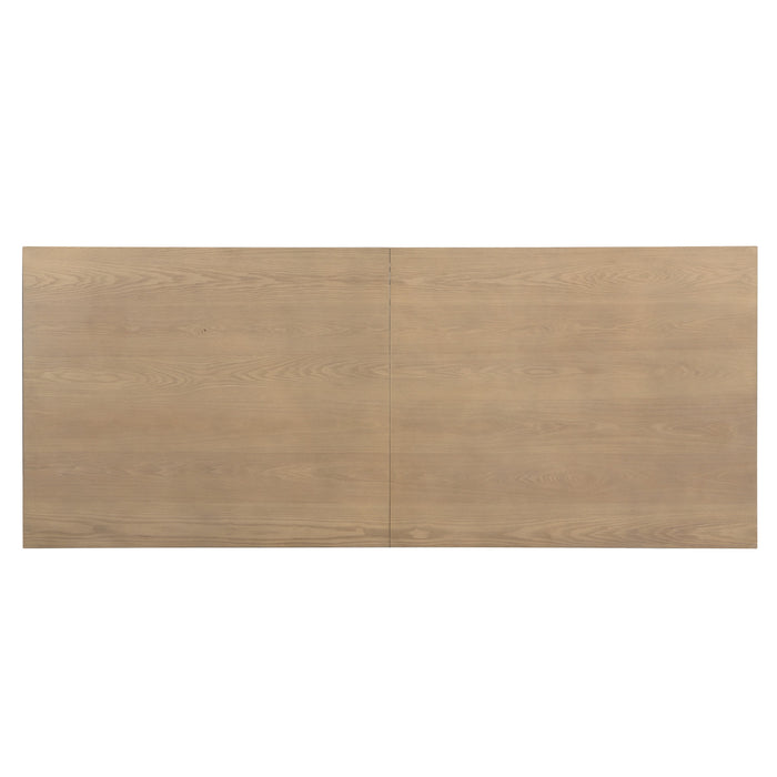 Table Manger Ethan Avec Piètement En U, En Bois Massif Et MDF, 95 Po - Couleur Naturelle