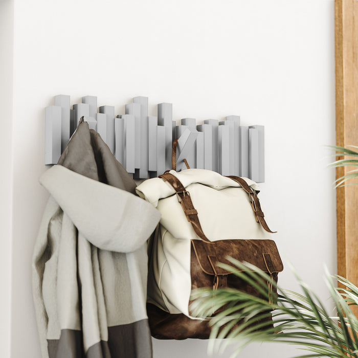 Portemanteau mural moderne Sticks de Umbra - gris