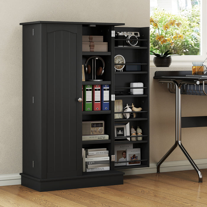 HOMCOM Armoire de rangement avec etageres a 5 niveaux, 12 etageres a epices