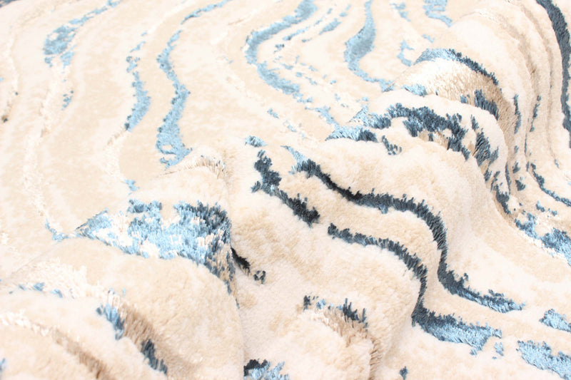 Tapis Contemporain/Moderne Clara 5'0\" x 8'0\" en Bleu