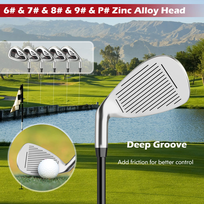 Costway 9 Pcs Femmes Complete Golf Club Set A Main Droite Avec 460cc Alliage Driver Fers Rose