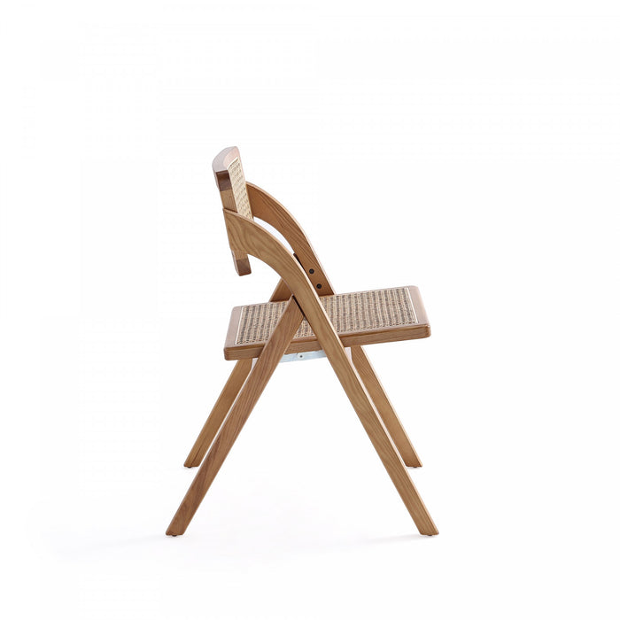 Chaise pliante en bois style industriel chic Lambinet, coloris naturel - Lot de 4