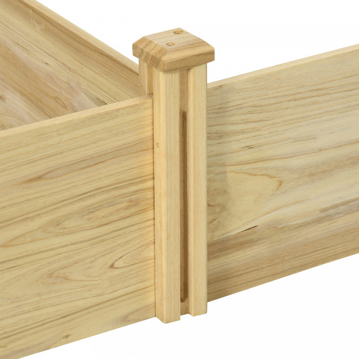 Outsunny Lit De Jardin Sureleve A Cinq Boites A Emboiter, Jardinieres En Bois Pour Plantes D'exterieur, Legumes, Fleurs, Herbes, Assemblage Facile