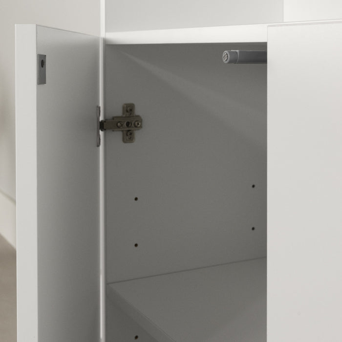 Liora Bibliotheque 4 Portes Et Rangement Ouvert - Blanc Solide