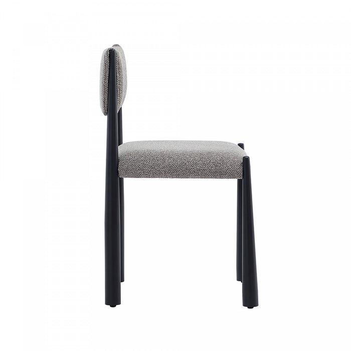Chaise d’appoint en metal boucle Lennor style milieu du siecle, couleur champignon – Lot de 2