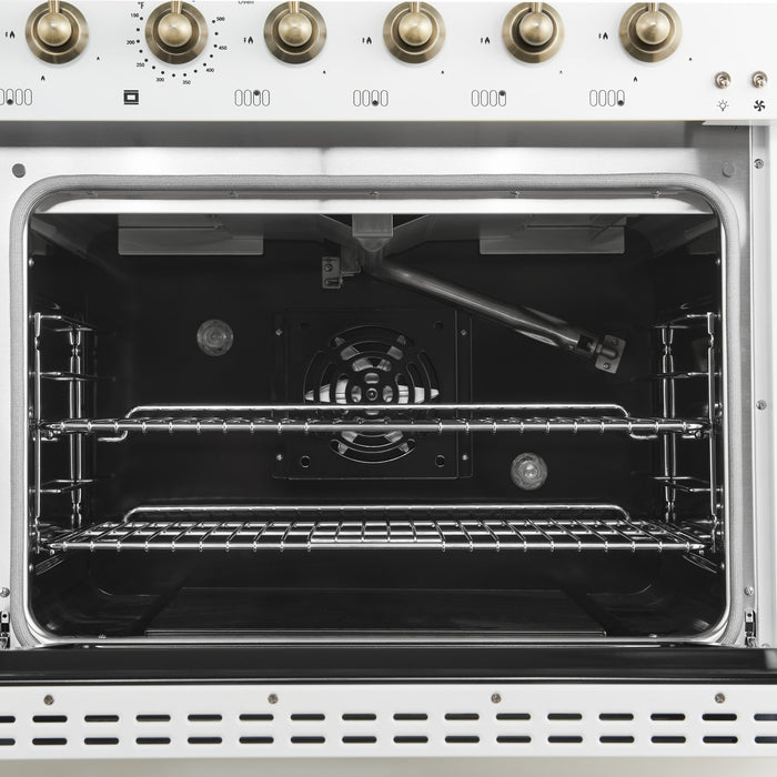 Cuisiniere a gaz Antico de 48\",blanc, avec double four – FFSGS6219-48BLK