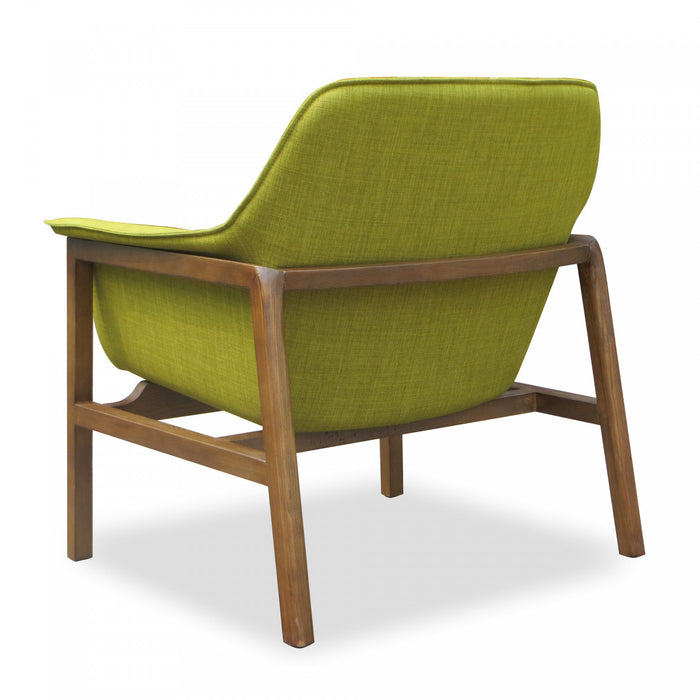 Fauteuil d’appoint Miller style milieu du siecle en tissu lin vert – Lot de 2