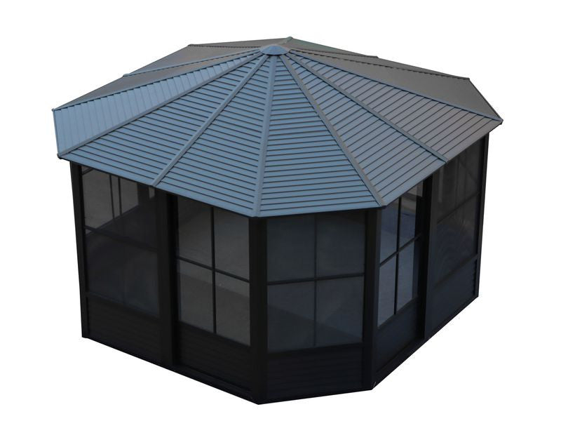 Florence Solarium 12 X 12 Toit Metal Noir