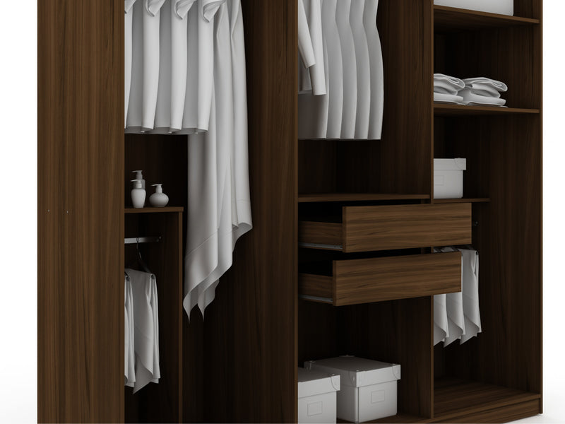 Armoire contemporaine moderne Gramercy 208 cm en brun chataigne