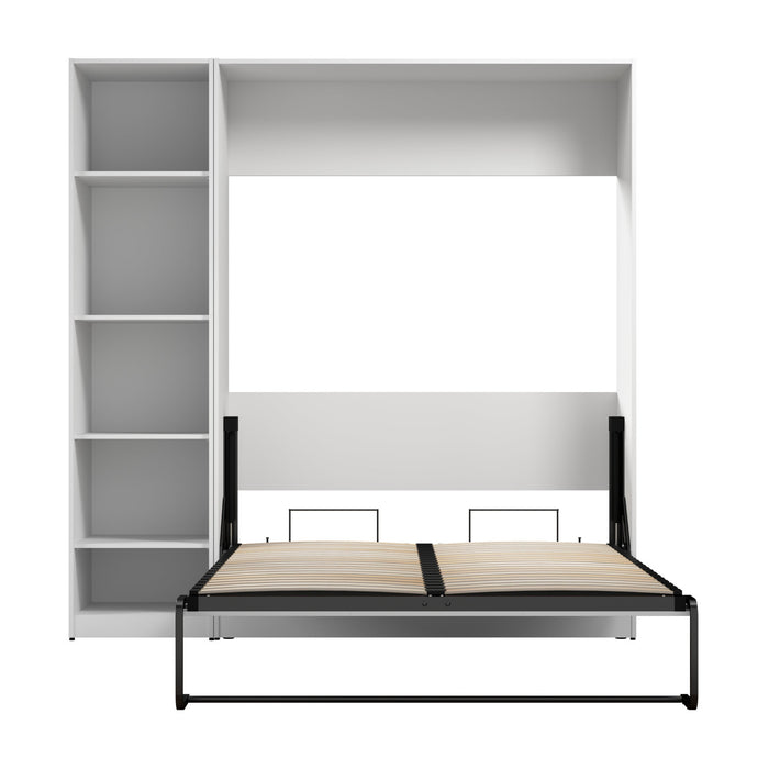 Lit double escamotable Claremont de Bestar à 5 tablettes - blanc