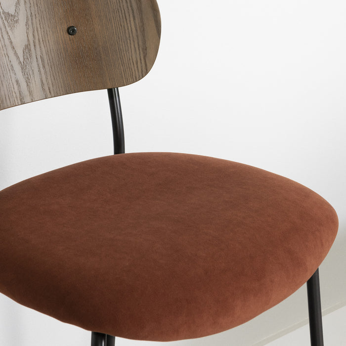 Chaise de salle à manger Hype Terra Cotta et brune - ensemble de 2
