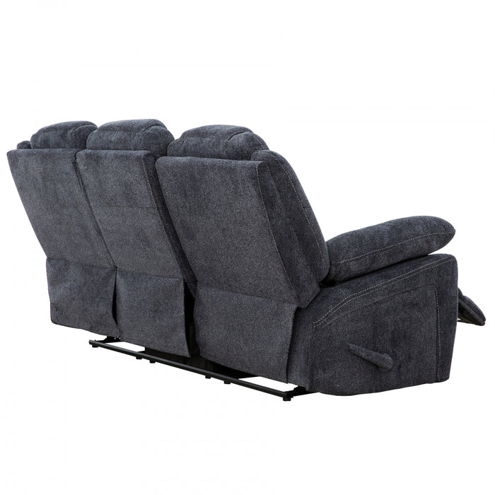Sofa inclinable manuel Renner de 80 po rembourre avec levier - Gris fonce