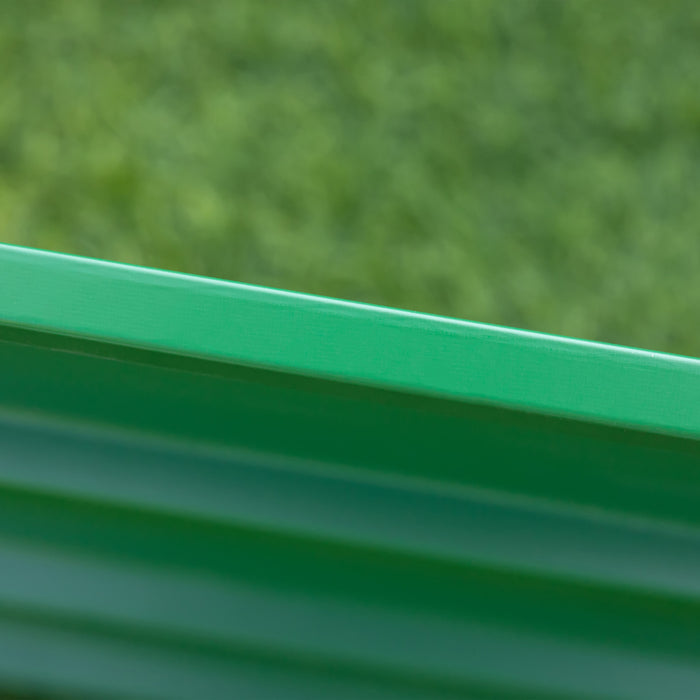 Outsunny Jardiniere En Acier Lit De Culture Lit Sureleve Pot De Fleurs Bac A Plante Pour Patio Terrasse Jardin Une Paire De Gants Fournie Tole D'acier Vert