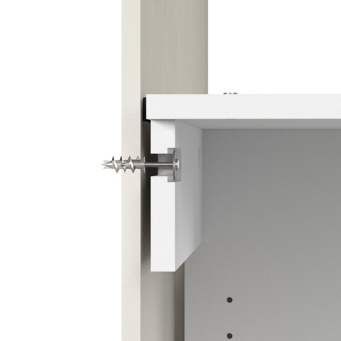 Organisateur de garde-robe Carina de Bestar de 24 po (L) avec tablettes pour chaussures, tringles à vêtements et compartiments - blanc