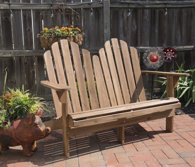 Banc Adirondack à deux places pour la terrasse - teck