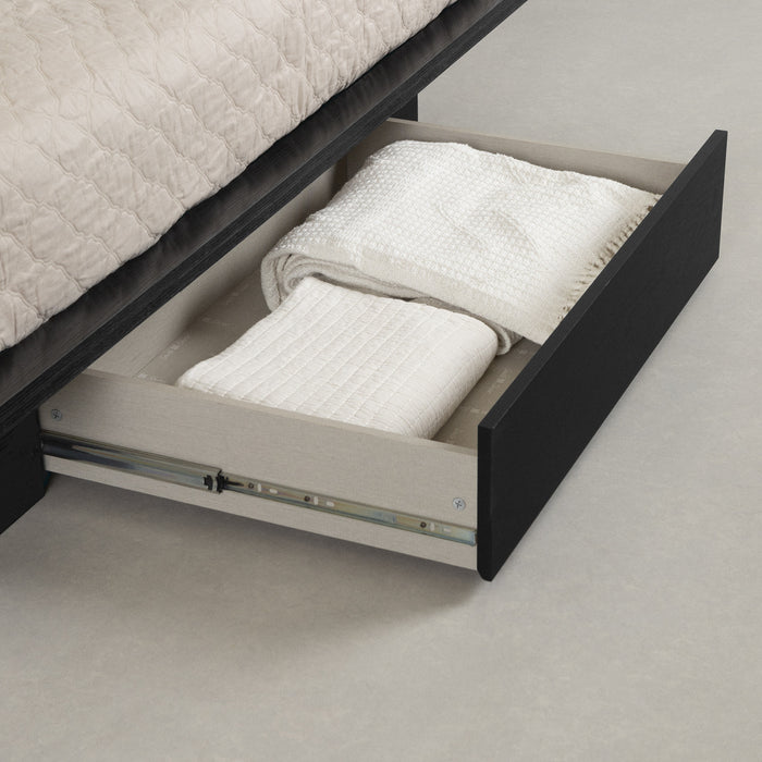  Ensemble de lit plateforme double Primo avec tête de lit - chêne noir