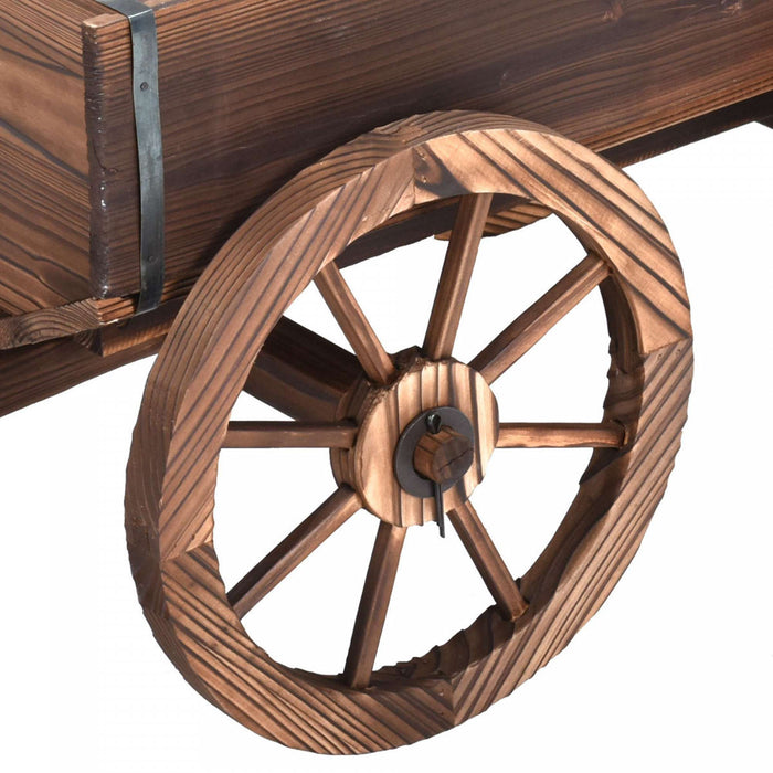 Jardiniere En Bois En Forme De Charrette Costway