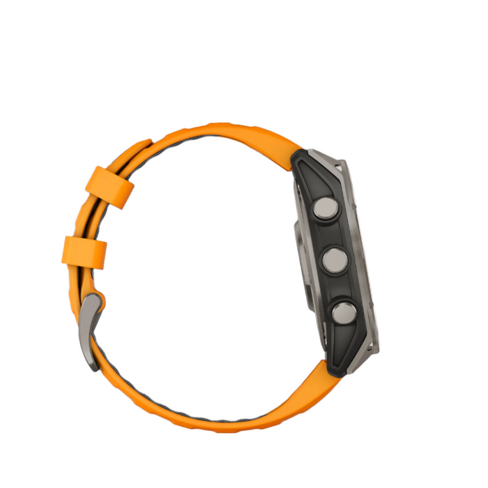  Titanium With Spark Orange/graphite Silicone Band