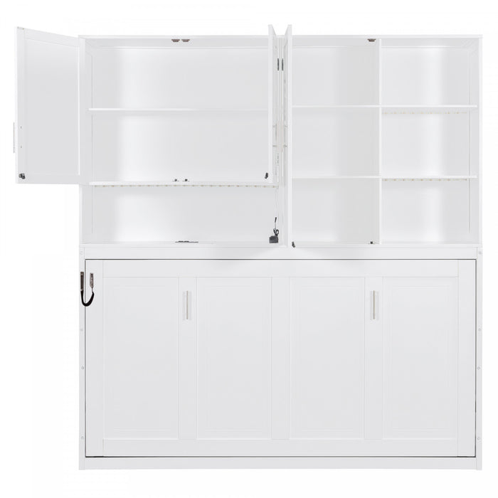 Ethan Lit escamotable gain de place avec rangement et design pliable, Taille simple, Blanc